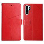 For Huawei P30 Pro Y Stitching Horizontal Flip Leather Phone Case with Holder & Card Slots & Wallet & Photo Frame(Red)