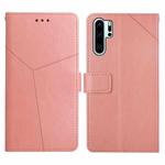 For Huawei P30 Pro Y Stitching Horizontal Flip Leather Phone Case with Holder & Card Slots & Wallet & Photo Frame(Rose Gold)
