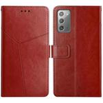For Samsung Galaxy Note20 Y Stitching Horizontal Flip Leather Case with Holder & Card Slots & Wallet & Photo Frame(Brown)