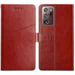 For Samsung Galaxy Note20 Ultra Y Stitching Horizontal Flip Leather Case with Holder & Card Slots & Wallet & Photo Frame(Brown)
