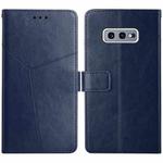For Samsung Galaxy S10e Y Stitching Horizontal Flip Leather Case with Holder & Card Slots & Wallet & Photo Frame(Blue)