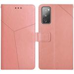 For Samsung Galaxy S20 FE Y Stitching Horizontal Flip Leather Case with Holder & Card Slots & Wallet & Photo Frame(Rose Gold)