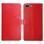 Y Stitching Horizontal Flip Leather Phone Case with Holder & Card Slots & Wallet & Photo Frame For iPhone 8 Plus / 7 Plus(Red)