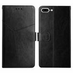 Y Stitching Horizontal Flip Leather Phone Case with Holder & Card Slots & Wallet & Photo Frame For iPhone 8 Plus / 7 Plus(Black)