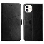 For iPhone 11 Y Stitching Horizontal Flip Leather Phone Case with Holder & Card Slots & Wallet & Photo Frame (Black)