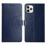 For iPhone 11 Pro Max Y Stitching Horizontal Flip Leather Phone Case with Holder & Card Slots & Wallet & Photo Frame (Blue)