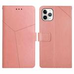 For iPhone 11 Pro Max Y Stitching Horizontal Flip Leather Phone Case with Holder & Card Slots & Wallet & Photo Frame (Rose Gold)