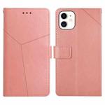 For iPhone 12 mini Y Stitching Horizontal Flip Leather Phone Case with Holder & Card Slots & Wallet & Photo Frame (Rose Gold)
