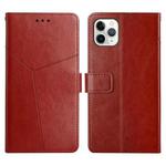 For iPhone 13 Pro Max Y Stitching Horizontal Flip Leather Phone Case with Holder & Card Slots & Wallet & Photo Frame (Brown)