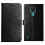 For Motorola Moto E7 Y Stitching Horizontal Flip Leather Phone Case with Holder & Card Slots & Wallet & Photo Frame(Black)