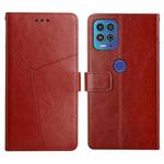 For Motorola Edge S / G100 Y Stitching Horizontal Flip Leather Phone Case with Holder & Card Slots & Wallet & Photo Frame(Brown)