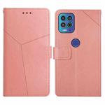 For Motorola Edge S / G100 Y Stitching Horizontal Flip Leather Phone Case with Holder & Card Slots & Wallet & Photo Frame(Rose Gold)