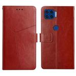 For Motorola Moto G 5G Plus Y Stitching Horizontal Flip Leather Phone Case with Holder & Card Slots & Wallet & Photo Frame(Brown)