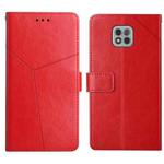 For Motorola Moto G Power 2021 Y Stitching Horizontal Flip Leather Phone Case with Holder & Card Slots & Wallet & Photo Frame(Red)