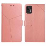 For Motorola Moto G Stylus 2021 Y Stitching Horizontal Flip Leather Phone Case with Holder & Card Slots & Wallet & Photo Frame(Rose Gold)