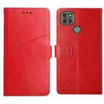 For Motorola Moto G9 Power Y Stitching Horizontal Flip Leather Phone Case with Holder & Card Slots & Wallet & Photo Frame(Red)