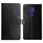 For Motorola Moto G9 / G9 Play Y Stitching Horizontal Flip Leather Phone Case with Holder & Card Slots & Wallet & Photo Frame(Black)