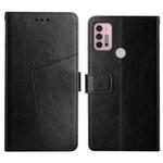 For Motorola Moto G10 / G20 / G30 Y Stitching Horizontal Flip Leather Phone Case with Holder & Card Slots & Wallet & Photo Frame(Black)