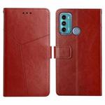 For Motorola Moto G40 / G60 Y Stitching Horizontal Flip Leather Phone Case with Holder & Card Slots & Wallet & Photo Frame(Brown)