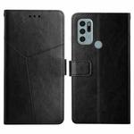 For Motorola Moto G60S Y Stitching Horizontal Flip Leather Phone Case with Holder & Card Slots & Wallet & Photo Frame(Black)