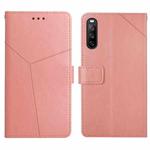 For Sony Xperia 10 III Y Stitching Horizontal Flip Leather Phone Case with Holder & Card Slots & Wallet & Photo Frame(Rose Gold)