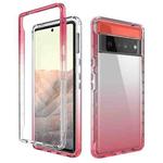 For Google Pixel 6 Pro High Transparency Two-color Gradient PC + TPU Phone Protective Case(Red)