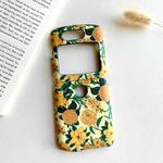 For Motorola Razr 5G Small Floral Shockproof PC + Water Paste Folding Phone Protective Case(Yellow Chrysanthemum)