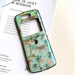 For Motorola Razr 5G IMD Blue Light Jungle Flowers Pattern Folding Phone Protective Case(Flamingo Leopard)