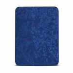 For iPad mini 6 Shell Texture Dual-Folding Horizontal Flip Leather Tablet Case with Holder & Sleep / Wake-up Function(Navy Blue)