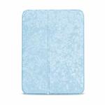 For iPad mini 6 Shell Texture Dual-Folding Horizontal Flip Leather Tablet Case with Holder & Sleep / Wake-up Function(Sky Blue)