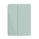 For iPad mini 6 Pure Color Dual-Folding Horizontal Flip Leather Tablet Case with Holder & Sleep / Wake-up Function(Green)