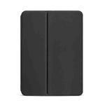 For iPad mini 6 Pure Color Dual-Folding Horizontal Flip Leather Tablet Case with Holder & Sleep / Wake-up Function(Black)