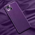 Silicone Pure Skin Leather Full Coverage Shockproof Phone Case For iPhone 13 mini(Purple)