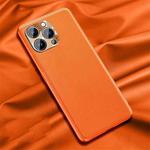 Silicone Pure Skin Leather Full Coverage Shockproof Phone Case For iPhone 13 Pro(Orange)