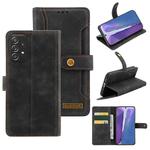 For Samsung Galaxy A72 5G / 4G Copper Buckle Horizontal Flip Leather Phone Case with Holder & Card Slots & Wallet(Black)