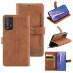 For Samsung Galaxy A72 5G / 4G Copper Buckle Horizontal Flip Leather Phone Case with Holder & Card Slots & Wallet(Brown)