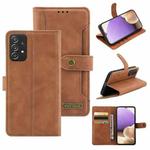 For Samsung Galaxy A32 5G Copper Buckle Horizontal Flip Leather Phone Case with Holder & Card Slots & Wallet(Brown)