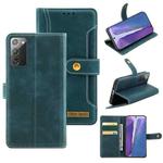 For Samsung Galaxy Note20 Copper Buckle Horizontal Flip Leather Phone Case with Holder & Card Slots & Wallet(Green)