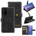 For Samsung Galaxy Note20 Ultra Copper Buckle Horizontal Flip Leather Phone Case with Holder & Card Slots & Wallet(Black)