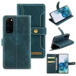 For Samsung Galaxy S20 Copper Buckle Horizontal Flip Leather Phone Case with Holder & Card Slots & Wallet(Green)