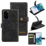 For Samsung Galaxy S20+ Copper Buckle Horizontal Flip Leather Phone Case with Holder & Card Slots & Wallet(Black)