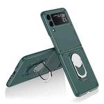 For Samsung Galaxy Z Flip3 5G GKK Foldable Shockproof Armor PC Phone Case with Ring Holder(Dark Green)