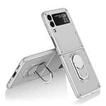 For Samsung Galaxy Z Flip3 5G GKK Foldable Shockproof Armor PC Phone Case with Ring Holder(Silver)