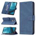 For OPPO A7 Magnetic Clasp RFID Blocking Anti-Theft Leather Case with Holder & Card Slots & Wallet(Blue)