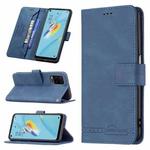 For OPPO A54 4G Magnetic Clasp RFID Blocking Anti-Theft Leather Case with Holder & Card Slots & Wallet(Blue)