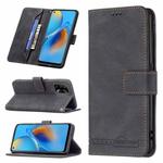 For OPPO A74 4G / F19 4G Magnetic Clasp RFID Blocking Anti-Theft Leather Case with Holder & Card Slots & Wallet(Black)