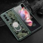 For Samsung Galaxy Z Fold3 5G GKK Foldable Camouflage Armor PC Phone Case with Ring Holder(Green)
