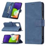 For Samsung Galaxy A22 4G Magnetic Clasp RFID Blocking Anti-Theft Leather Case with Holder & Card Slots & Wallet(Blue)
