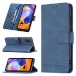 For Samsung Galaxy A31 Magnetic Clasp RFID Blocking Anti-Theft Leather Case with Holder & Card Slots & Wallet(Blue)