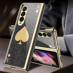For Samsung Galaxy Z Fold3 5G GKK Electroplating Painted Tempered Glass Phone Case(Spade)